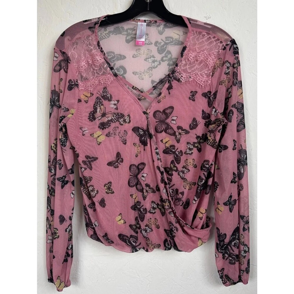 No Boundaries Pink Long Sleeve Blouse Women's Small